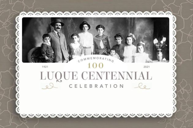 Invitación a la celebración del centenario con las imágenes de la familia Luque Invitación a la celebración del centenario con las imágenes de la familia Luque
