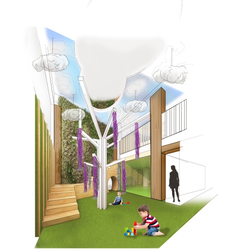 Imagen 3D de "Tú casa del árbol", Centro de Atención Temprana de AMFI Imagen 3D de "Tú casa del árbol", Centro de Atención Temprana de AMFI