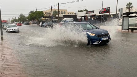 Inundaciones en la carretera de Sant Jordi Inundaciones en la carretera de Sant Jordi
