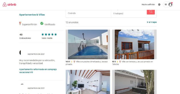 Uno de los anuncios ofertando los apartamentos como alquiler vacacional. Uno de los anuncios ofertando los apartamentos como alquiler vacacional.