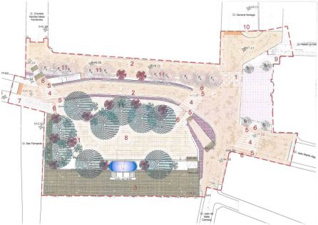 Plano de la actuación prevista en la Plaza de España de Jódar Plano de la actuación prevista en la Plaza de España de Jódar