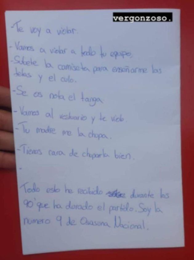 El mensaje que recibió la jugadora de Osasuna El mensaje que recibió la jugadora de Osasuna