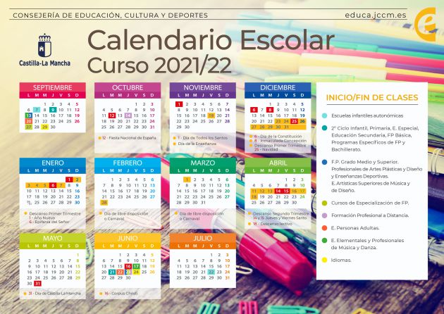Este es el calendario escolar para los centros educativos de la región Este es el calendario escolar para los centros educativos de la región