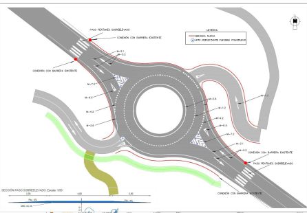 Detalle del proyecto sobre la glorieta que se va a realizar en este punto Detalle del proyecto sobre la glorieta que se va a realizar en este punto