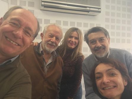 De derecha a izquierda: José Juan Díaz Trillo, Jaime de Vicente, Ana Gil, Javier Barrero y Lucía Vallellano De derecha a izquierda: José Juan Díaz Trillo, Jaime de Vicente, Ana Gil, Javier Barrero y Lucía Vallellano