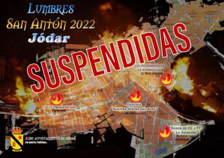 Cartel confirmando la suspensión de las Lumbres de San Antón Cartel confirmando la suspensión de las Lumbres de San Antón