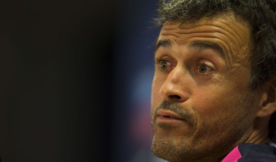 El entrenador del FC Barcelona, Luis Enrique Martínez, durante la rueda de prensa ofrecida en la víspera del partido frente al Almería El entrenador del FC Barcelona, Luis Enrique Martínez, durante la rueda de prensa ofrecida en la víspera del partido frente al Almería
