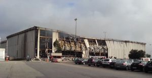 La fábrica de Campofrío en el día después del incendio La fábrica de Campofrío en el día después del incendio