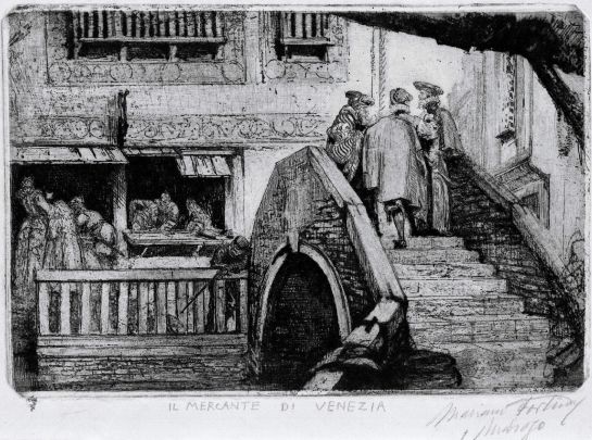 GRA356. MADRID, 19/11/2014.- Fotografía facilitada por la BN que muestra el grabado "Il mercante di Venezia", de Mariano Fortuny Madrazo, que puede contemplarse en la exposición que prepara la Biblioteca Nacional de España para rendir homenaje al polifacético artista español. La muestra titulada "Otra muerte en Venecia: Mariano Fortuny y Madrazo" se inaugurará el próximo 25 de noviembre y está compuesta por nueve grabados del granadino Fortuny Madrazo (1871-1949) que servirán para acercarse a su vida y muerte en la ciudad italiana. EFE GRA356. MADRID, 19/11/2014.- Fotografía facilitada por la BN que muestra el grabado "Il mercante di Venezia", de Mariano Fortuny Madrazo, que puede contemplarse en la exposición que prepara la Biblioteca Nacional de España para rendir homenaje al polifacético artista español. La muestra titulada "Otra muerte en Venecia: Mariano Fortuny y Madrazo" se inaugurará el próximo 25 de noviembre y está compuesta por nueve grabados del granadino Fortuny Madrazo (1871-1949) que servirán para acercarse a su vida y muerte en la ciudad italiana. EFE