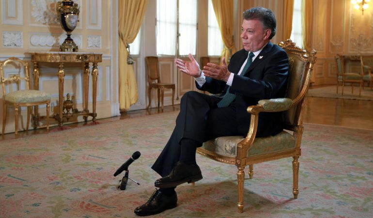 Juan Manuel Santos durante una entrevista con la Agencia EFE Juan Manuel Santos durante una entrevista con la Agencia EFE