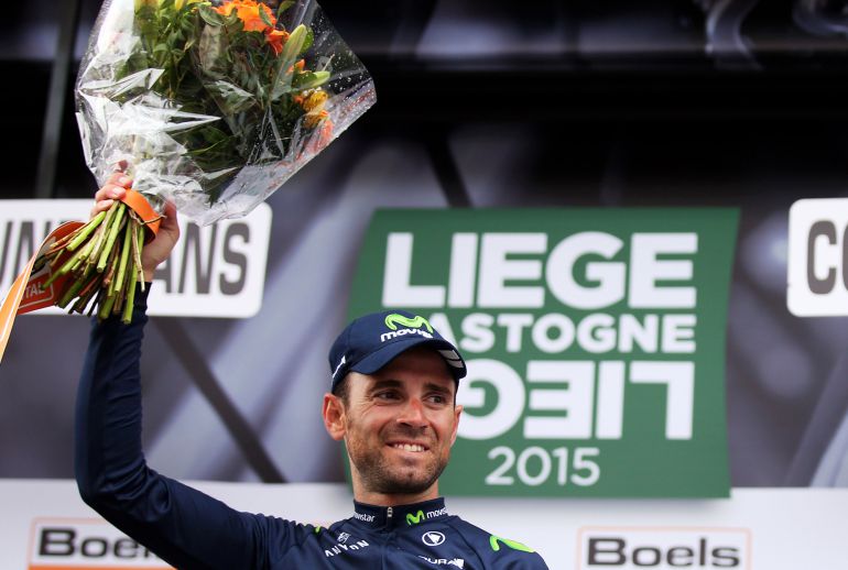 LIEGE, BELGIUM - APRIL 26: Alejandro Valverde of Spain and Movistar Team celebrates following his victory during the 101st Liege-Bastogne-Liege cycle road race on April 21, 2013 in Liege, Belgium. (Photo by Bryn Lennon/Getty Images). (Photo by Bryn Lennon/Getty Images) LIEGE, BELGIUM - APRIL 26: Alejandro Valverde of Spain and Movistar Team celebrates following his victory during the 101st Liege-Bastogne-Liege cycle road race on April 21, 2013 in Liege, Belgium. (Photo by Bryn Lennon/Getty Images). (Photo by Bryn Lennon/Getty Images)
