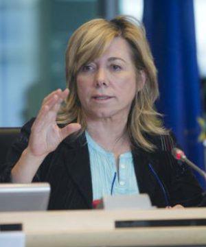 Pilar del Castillo durante una intervención en el Europarlamento Pilar del Castillo durante una intervención en el Europarlamento
