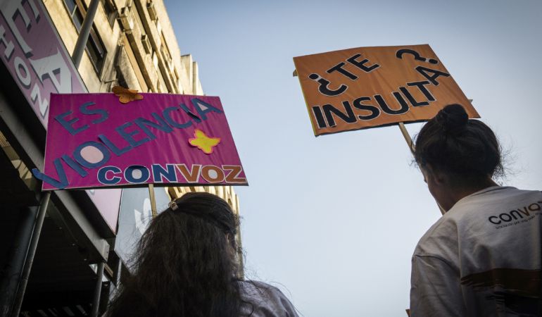 Manifestación contra la violencia de género en Buenos Aires, en noviembre de 2014 Manifestación contra la violencia de género en Buenos Aires, en noviembre de 2014