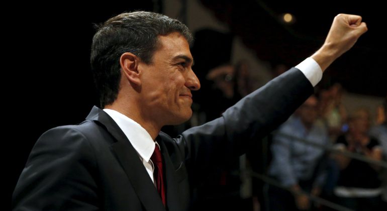 Pedro Sánchez, durante la celebración de su candidatura a la Presidencia del Gobierno Pedro Sánchez, durante la celebración de su candidatura a la Presidencia del Gobierno