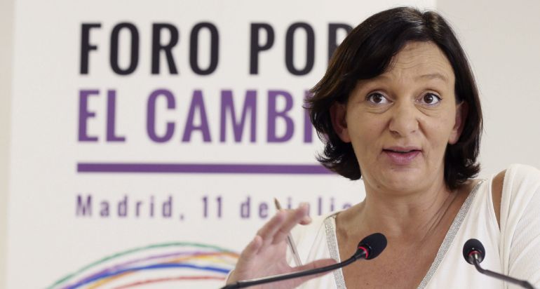 La secretaria de Análisis de Podemos, Carolina Bescansa, durante una rueda de prensa. La secretaria de Análisis de Podemos, Carolina Bescansa, durante una rueda de prensa.