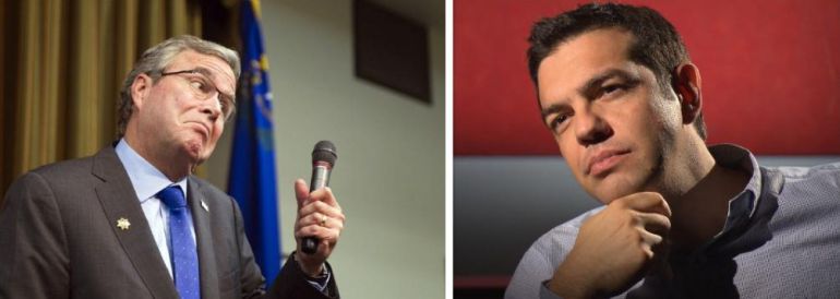 Jeb Bush con Alexis Tsipras Jeb Bush con Alexis Tsipras