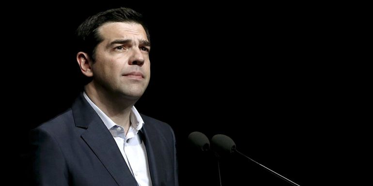 Alexis Tsipras, durante una rueda de prensa Alexis Tsipras, durante una rueda de prensa