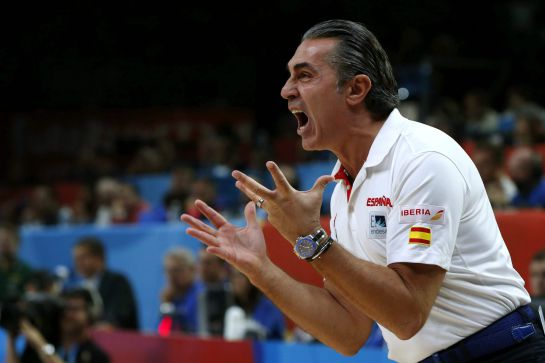 El técnico Sergio Scariolo, durante la final del Eurobasket entre España y Lituania. El técnico Sergio Scariolo, durante la final del Eurobasket entre España y Lituania.