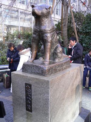 Estatua de Hachiko en la estación de Shibuya en Tokio Estatua de Hachiko en la estación de Shibuya en Tokio