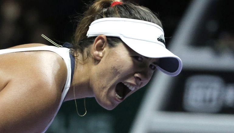 Garbiñe Muguruza grita de rabia en Singapur Garbiñe Muguruza grita de rabia en Singapur