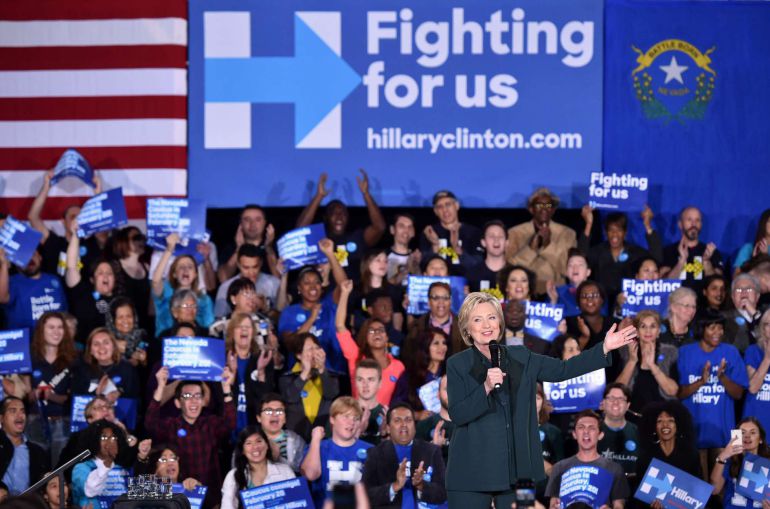 Hillary Clinton en el cierre de campaña en Las Vegas, el viernes Hillary Clinton en el cierre de campaña en Las Vegas, el viernes