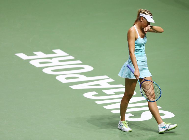 Maria Sharapova, en las Finales de la WTA 2015. Maria Sharapova, en las Finales de la WTA 2015.
