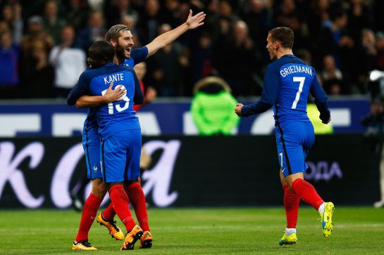 Los jugadores de Francia celebran uno de sus goles a Rusia (4-2). Los jugadores de Francia celebran uno de sus goles a Rusia (4-2).