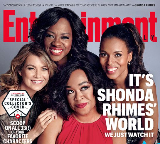Portada de Entertainment Weekly dedicada a Shonda Rhimes y a las tres protagonistas de sus series Portada de Entertainment Weekly dedicada a Shonda Rhimes y a las tres protagonistas de sus series
