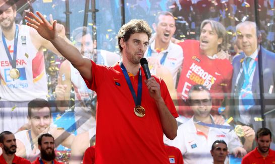 Gasol, en su discurso como campeones en el pasado Eurobasket Gasol, en su discurso como campeones en el pasado Eurobasket