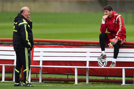 Del Bosque y Casillas, durante el Mundial de Brasil 2014. Del Bosque y Casillas, durante el Mundial de Brasil 2014.