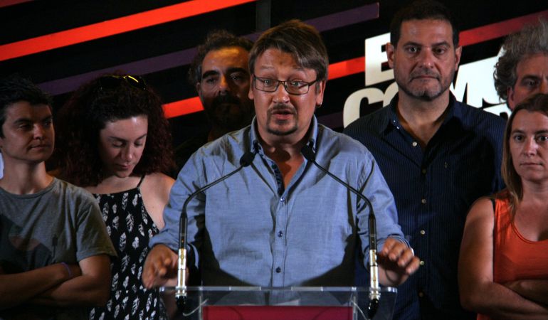 El candidato de En Comú Podem, Xavier Domenech, durante la rueda de prensa en la que valoró los resultados del 26J El candidato de En Comú Podem, Xavier Domenech, durante la rueda de prensa en la que valoró los resultados del 26J