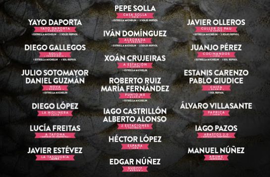 Comisariados por Pepe Solla, acuden al Portamérica 2016 más de 20 cocineros que suman un total de ocho estrellas Michelin. Comisariados por Pepe Solla, acuden al Portamérica 2016 más de 20 cocineros que suman un total de ocho estrellas Michelin.