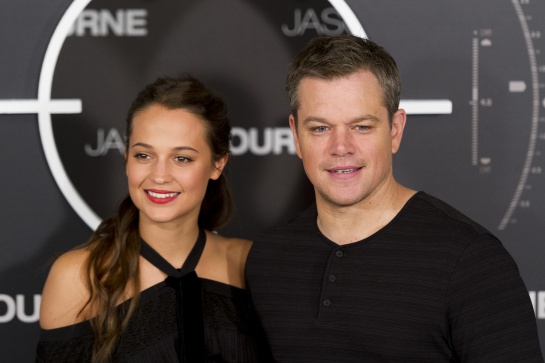MADRID, SPAIN - JULY 13: Actor Matt Damon and actress Alicia Vikander attend "Jason Bourne" photocall at Villamagna Hotel on July 13, 2016 in Madrid, Spain. (Photo by Juan Naharro Gimenez/Getty Images) MADRID, SPAIN - JULY 13: Actor Matt Damon and actress Alicia Vikander attend "Jason Bourne" photocall at Villamagna Hotel on July 13, 2016 in Madrid, Spain. (Photo by Juan Naharro Gimenez/Getty Images)