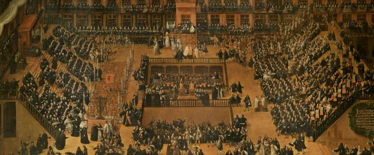 Obra de Francisco Rizzi de un auto de fe de la Inquisición Española Obra de Francisco Rizzi de un auto de fe de la Inquisición Española