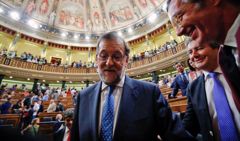 Rajoy tras su discurso de investidura Rajoy tras su discurso de investidura