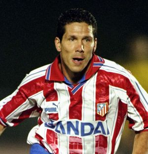 Diego Pablo Simeone durante su etapa como jugador del Atlético Diego Pablo Simeone durante su etapa como jugador del Atlético