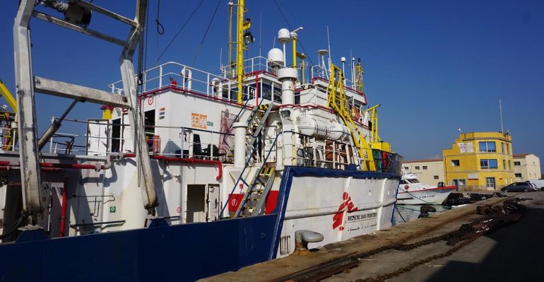 El barco de Médicos sin Fronteras, Dignity I, atracado en el puerto de Burriana (Castellón) en enero de 2016. El barco de Médicos sin Fronteras, Dignity I, atracado en el puerto de Burriana (Castellón) en enero de 2016.