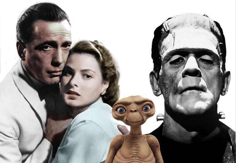 Los personajes de 'Casablanca', 'E.T.' y 'Frankenstein' Los personajes de 'Casablanca', 'E.T.' y 'Frankenstein'