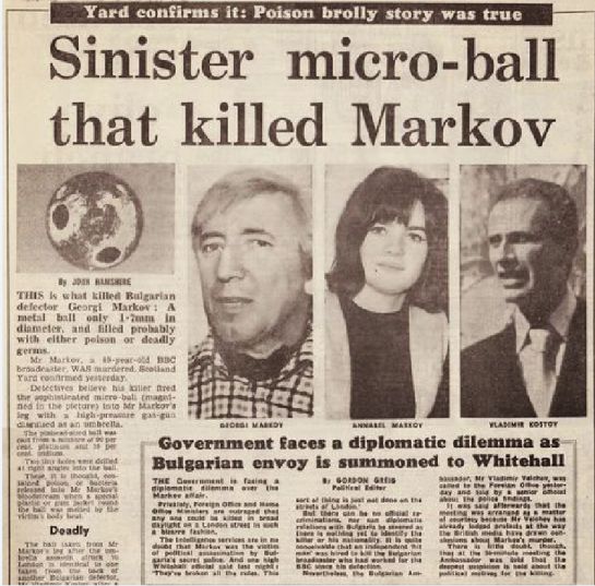 El asesinato de Markov en la prensa británica de la época El asesinato de Markov en la prensa británica de la época