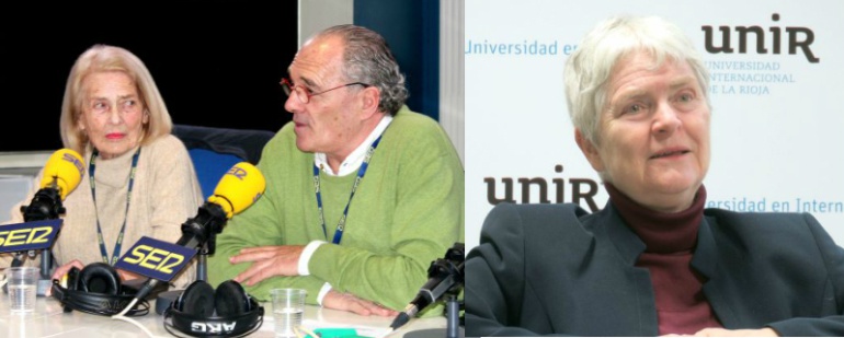 Montaje de fotografías con los actores Carlos Olalla y Cristina Maristany y la pedagoga Inger Enkvist. Montaje de fotografías con los actores Carlos Olalla y Cristina Maristany y la pedagoga Inger Enkvist.