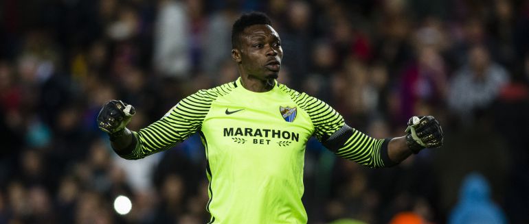 Carlos Kameni celebra el empate logrado ante el Barcelona en el Camp Nou Carlos Kameni celebra el empate logrado ante el Barcelona en el Camp Nou