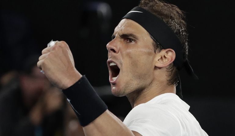Rafa Nadal celebra un punto ante Grigor Dimitrov Rafa Nadal celebra un punto ante Grigor Dimitrov