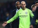 MONACO - MARCH 15: Willy Cabellero of Manchester City reacts in defeat after the UEFA Champions League Round of 16 second leg match between AS Monaco and Manchester City FC at Stade Louis II on March 15, 2017 in Monaco, Monaco. Monaco won by 3 goals to 1 and progress to the quarter finals on the away goals rule. (Photo by Michael Steele/Getty Images)