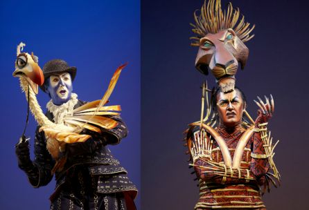 Zazú (Esteban Oliver) y Scar (Sergi Albert), durante la función Zazú (Esteban Oliver) y Scar (Sergi Albert), durante la función
