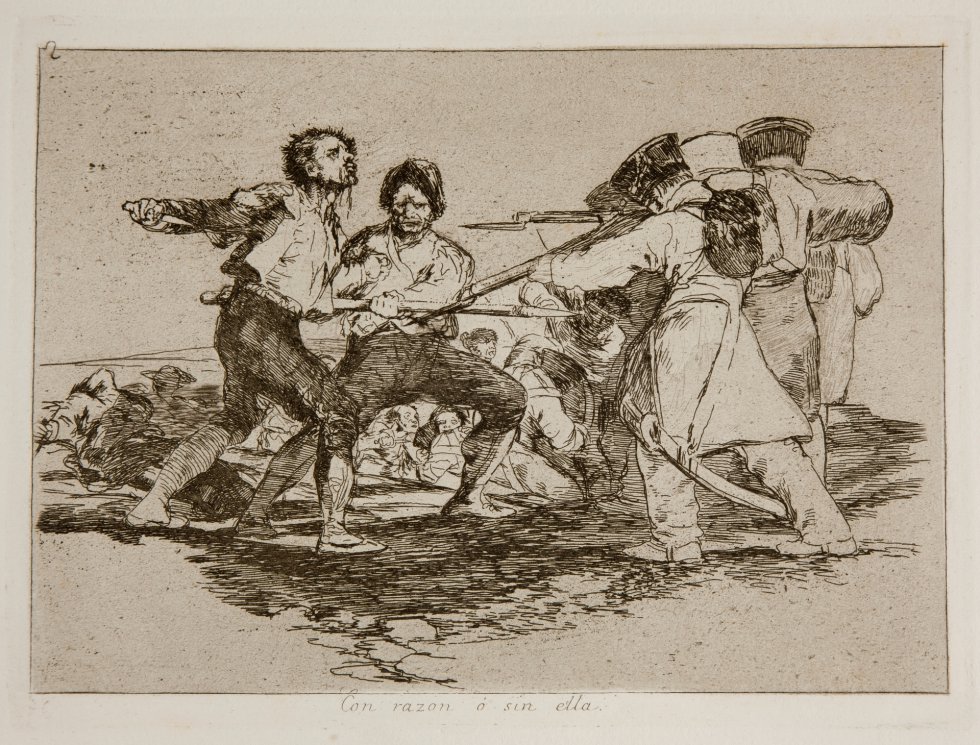 'Desastre 2: Con razón o sin ella'. Francisco de Goya, 1810-1815. Real Academia de las Artes de San Fernando 'Desastre 2: Con razón o sin ella'. Francisco de Goya, 1810-1815. Real Academia de las Artes de San Fernando