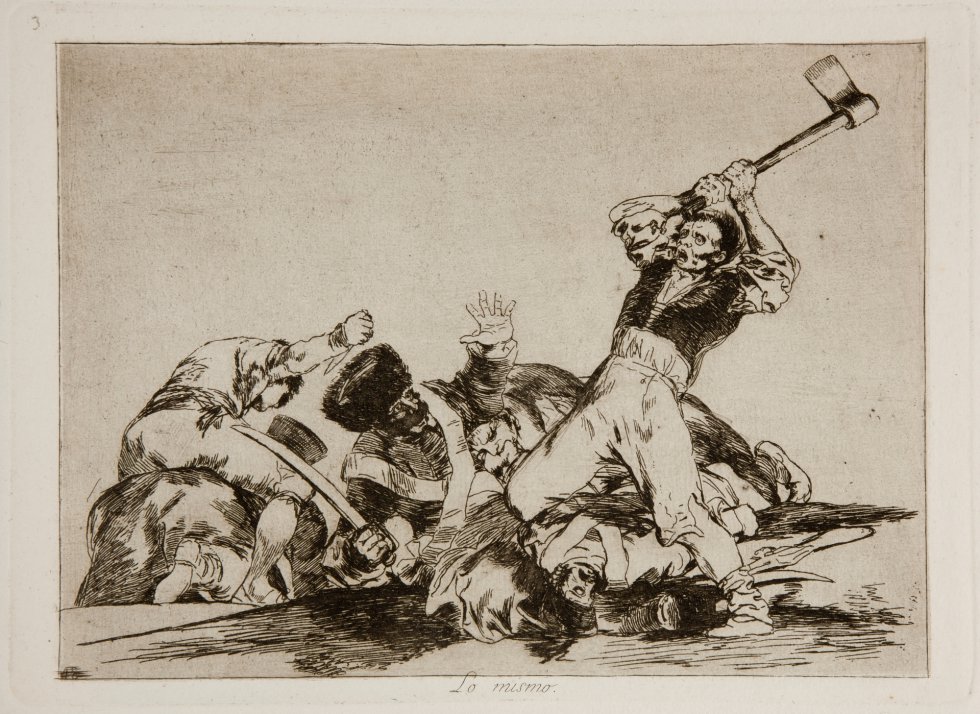 'Desastre 3: Lo mismo'. Francisco de Goya, 1810-1815. Real Academia de las Artes de San Fernando 'Desastre 3: Lo mismo'. Francisco de Goya, 1810-1815. Real Academia de las Artes de San Fernando