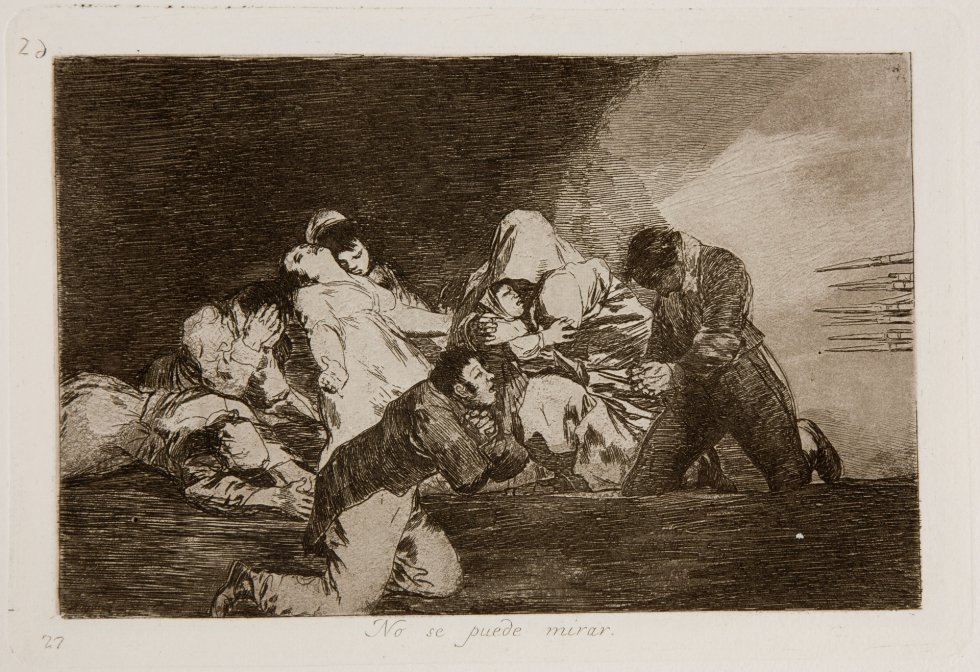 'Desastre 26: No se puede mirar'. Francisco de Goya, 1810-1815. Real Academia de Bellas Artes de San Fernando 'Desastre 26: No se puede mirar'. Francisco de Goya, 1810-1815. Real Academia de Bellas Artes de San Fernando