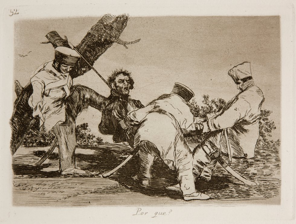'Desastre 32: Por qué' Francisco de Goya, 1810-1815. Real Academia de Bellas Artes de San Fernando 'Desastre 32: Por qué' Francisco de Goya, 1810-1815. Real Academia de Bellas Artes de San Fernando