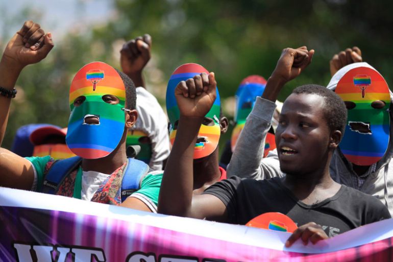 Protesta en Kenia contra la ley antihomosexual de Uganda. Protesta en Kenia contra la ley antihomosexual de Uganda.