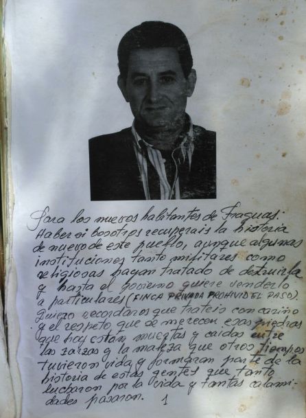 Carta de Isidro Moreno, uno de los antiguos pobladores de Fraguas, a los nuevos habitantes. Carta de Isidro Moreno, uno de los antiguos pobladores de Fraguas, a los nuevos habitantes.